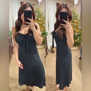 Reformation | Polka Dot Tie Front Midi Dress Size: 6